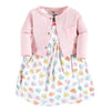 Hudson Baby Baby Girls' Cotton Dress And Cardigan Set, Be Mine Valentine, 3-6 Months