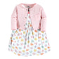 Hudson Baby Baby Girls' Cotton Dress And Cardigan Set, Be Mine Valentine, 0-3 Months