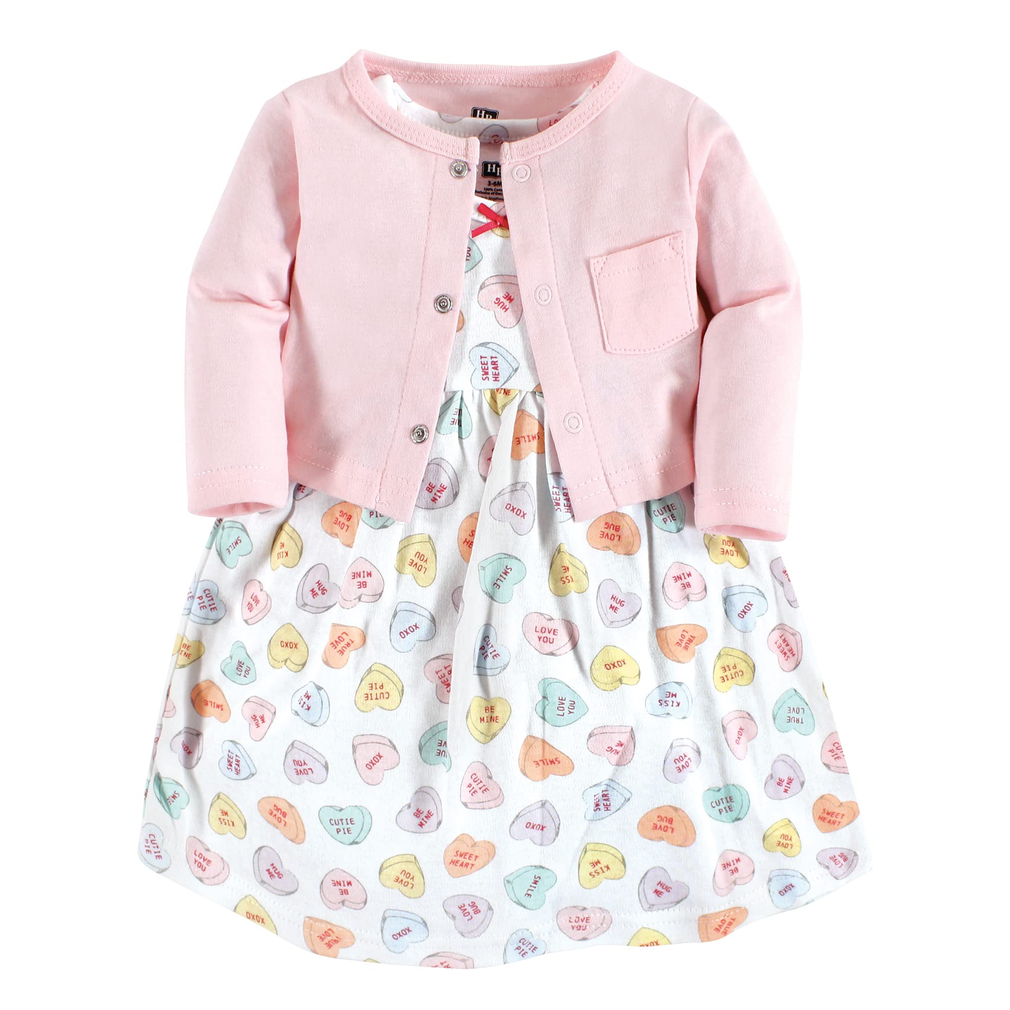Hudson Baby Baby Girls' Cotton Dress And Cardigan Set, Be Mine Valenti – Cutebab WBBAPB00X226RJQ