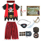 Lingway Toys Kids Pirate Costume,Pirate Role Play Dress Up Completed 8Pcs Set For Kids 7-8Years