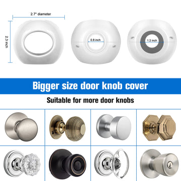 Door Knob Child Proof Universal Size 2.7' Diameter Baby Door Knob Safety Cover For Kids Easy Grip Baby Proof Door Knob Covers H