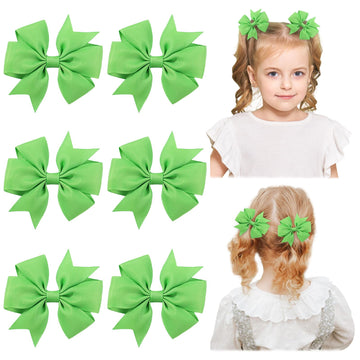 Choicbaby 3 Inches Hair Bows For Girls Ribbon Hair Bows Clips Toddler Hair Clips For Birthday Baby Shower Gifts St. Patrick'S Da