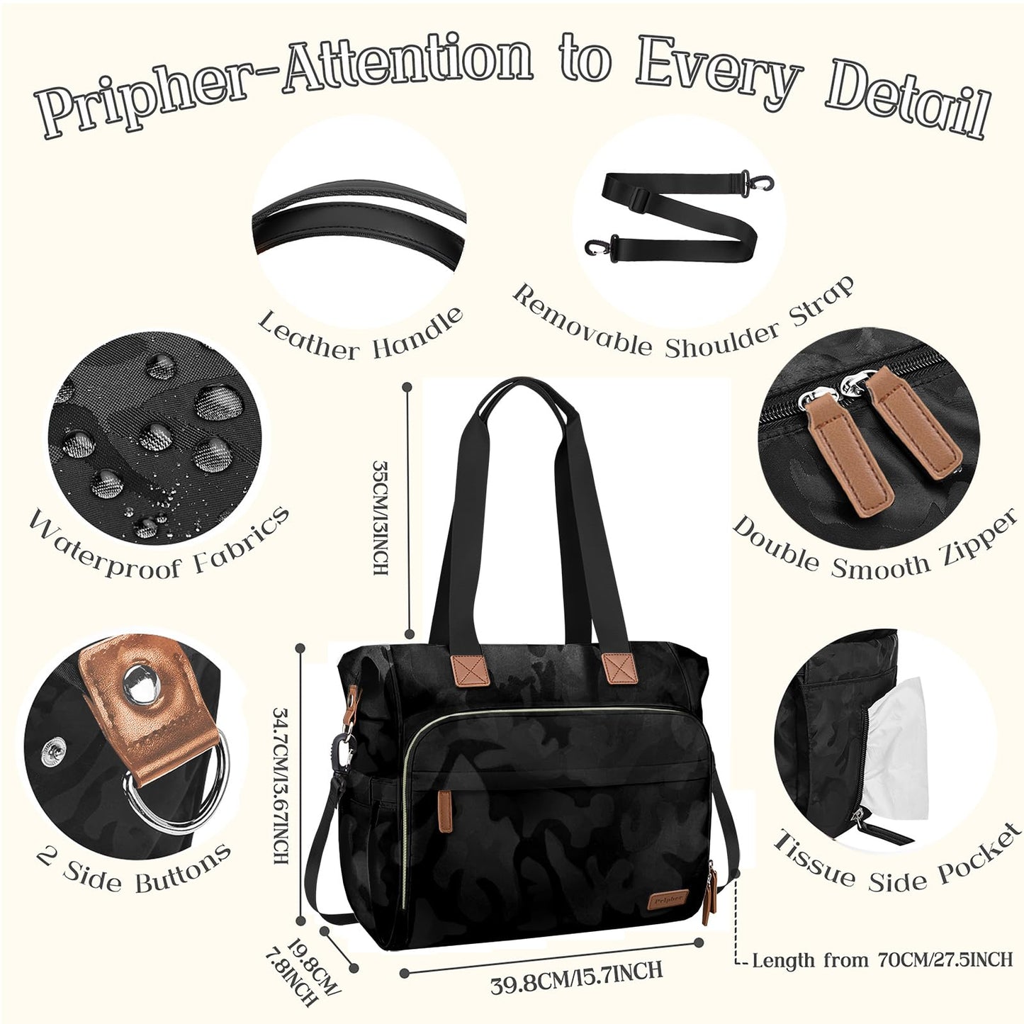 4 In 1 Diaper Bag Backpack, Diaper Bag Backpack For Mom Dad, Travel Diaper Bag Converts Into Backpack With Shoulder Strap, Mom B