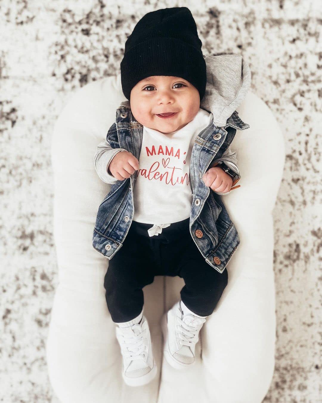 Yokjzjd Infant Toddler Baby Boy Valentines Day Outfits Letter Pullover Sweatshirt Long Sleeve T-Shirt Top Pants Fall Clothes Set