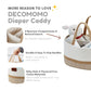 Decomomo Diaper Caddy, Baby Diaper Caddy Basket, Diaper Organizer For Changing Table Girl Boy Gift (Spiral Beige & White, Large)