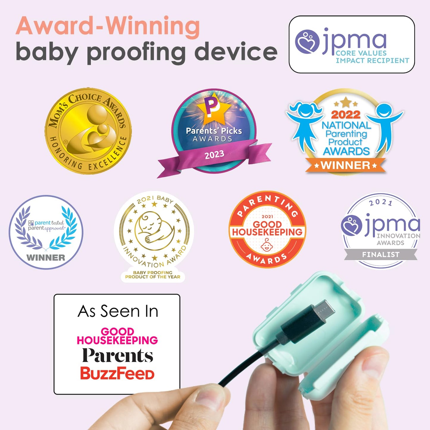 Watch Your Mouth Baby Proof Cord Cover | Award-Winning Usb Charger Cover For Baby Proofing Cords | Bpa & Phthalate-Free Charger