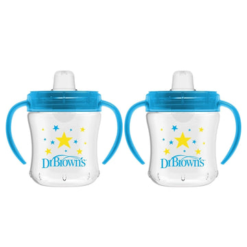 Dr. Browns Transition Sippy Cup with Soft Spout - Blue - 6oz - 6m+ (Pack of 2)