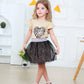 Retsugo Toddler Girl Heart Skirt Set Flutter Sleeve Heart Print Shirt Leopard Dresses Tulle Tutu Dress Kids Valentines Day Outfi