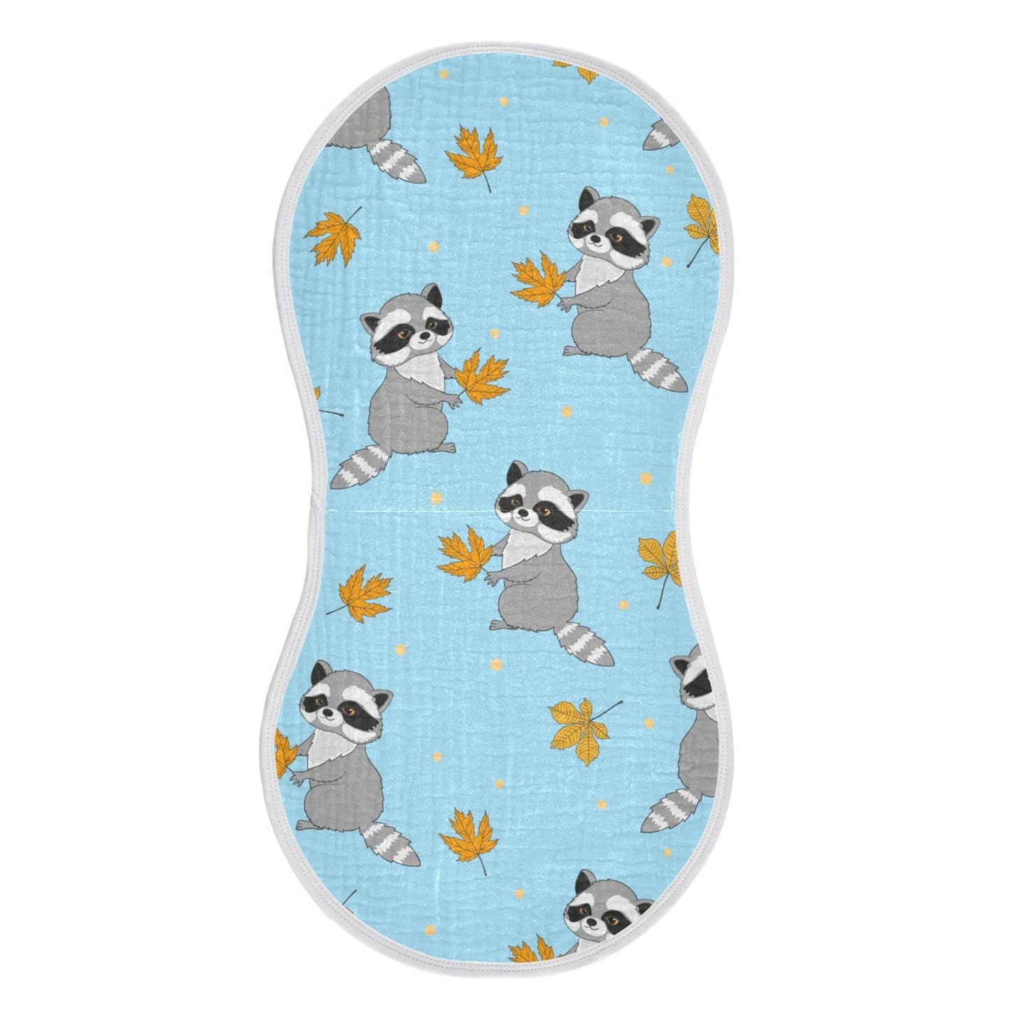 YYZZH Raccoons Autumn Leaves Pattern Muslin Burp Cloths for Baby 1 Pack 100% Cotton Baby Washcloths Bibs for Boy Girl