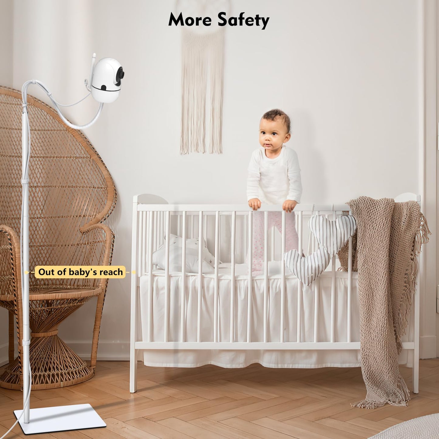 Baby Monitor Floor Stand Mount Compatible With Hellobabyhb6550/Hb65/Hb40/Hb6339/Anmeate Sm24, Baby Ganibs, Bonoch, For Infant Op