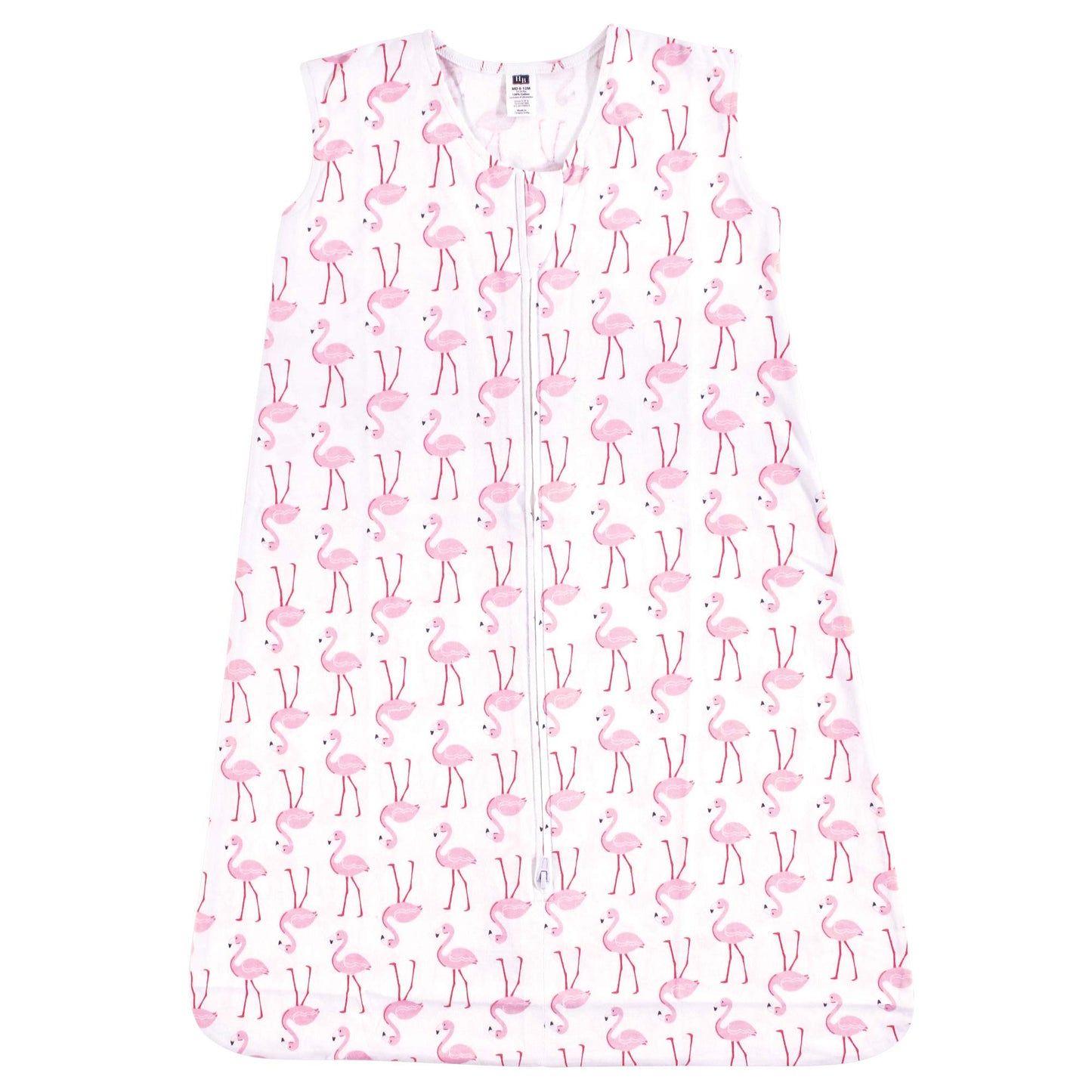 Hudson Baby Unisex Baby Cotton Sleeveless Wearable Sleeping Bag, Sack, Blanket, Flamingo, 12-18 Months