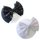 Helykaka Black Sequin Bow Baby Headbands, White Big Bows For Baby Girls Hair Bow Baby Girl Elastic Wide Hairbands For Baby Girls