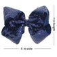 Amydecor 6 Inch Navy Blue Sparkly Glitter Sequin Hair Bows For Girls Toddlers Kids Children Teenage (2Pcs)