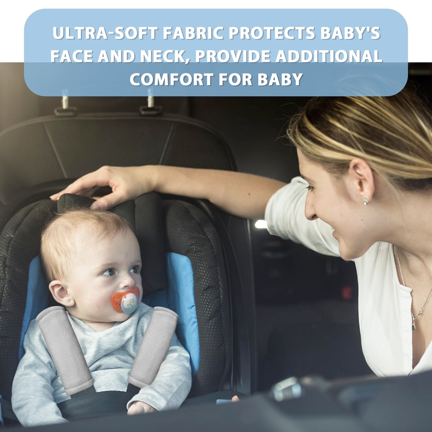 Swesen Baby Car Seat Belt Covers For Boys And Girls, Carseat Shoulder Padding, Soft Car Seat Neck Cover, Mink Car Seat Straps Sh