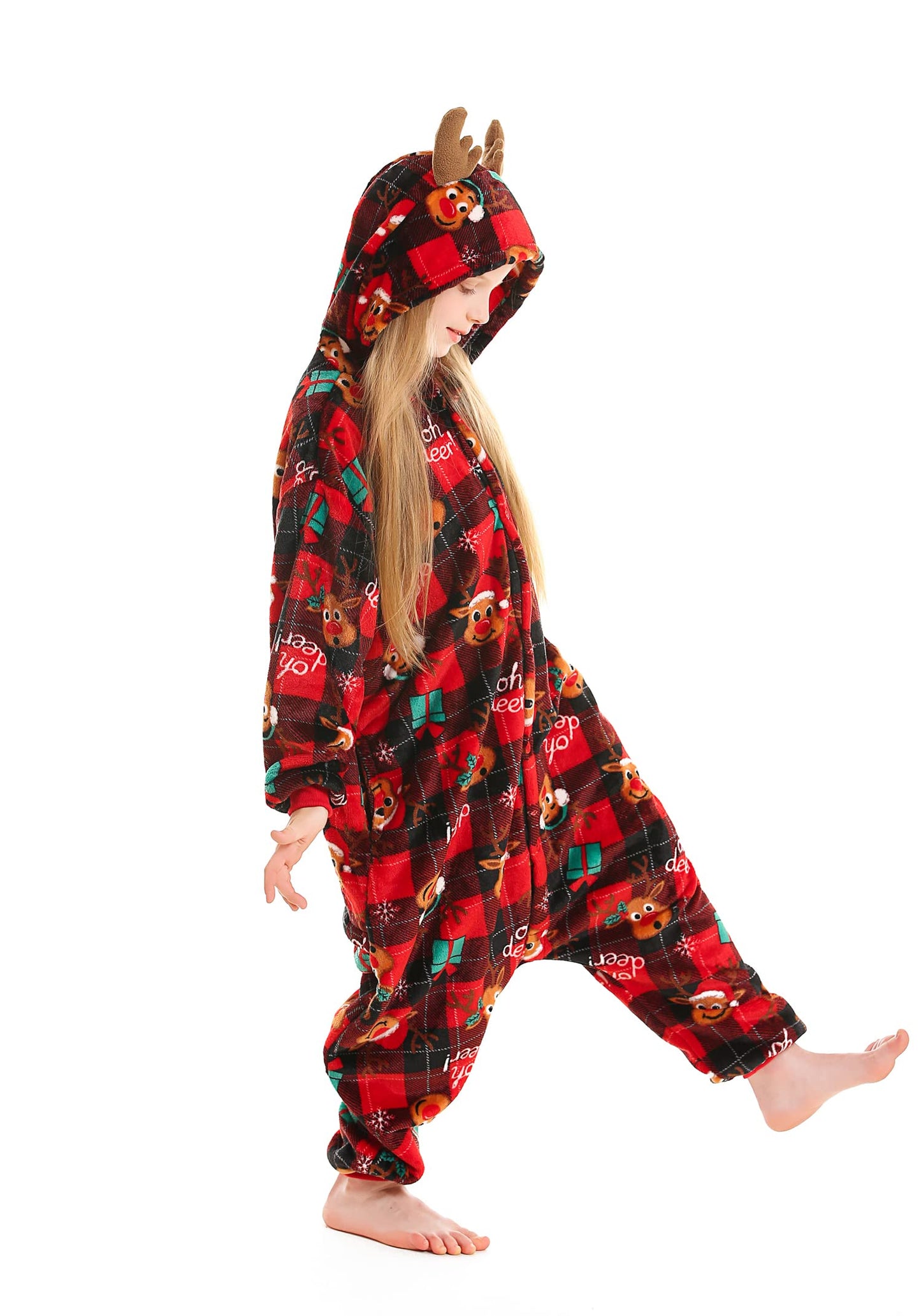 Atoz Onesie For Kids, Animal Pajamas Halloween Cosplay Costume For Girls Boys, Christmas Elk 4-5T