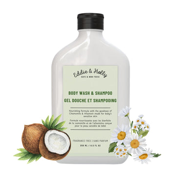 Eddie & Holly Baby Body Wash & Shampoo | French Chamomile, Coconut Milk & Allantoin | Head To Toe | Natural Plant Based Potion |