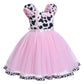 Toddler Baby Girls Cow Dress Cosplay Birthday Princess Fancy Halloween Costume Tulle Tutu Dress Up Themed Party Christmas Outfit