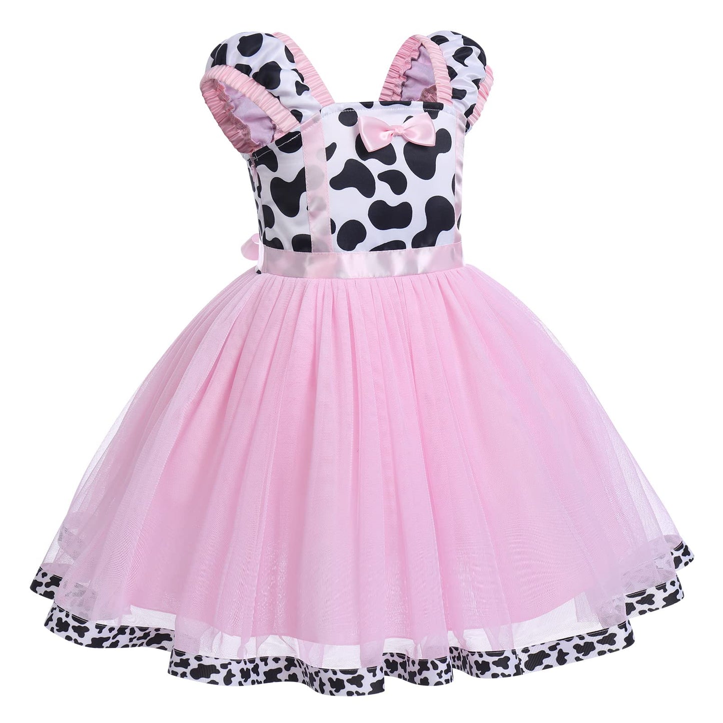 Toddler Baby Girls Cow Dress Cosplay Birthday Princess Fancy Halloween Costume Tulle Tutu Dress Up Theme Party Christmas Outfits