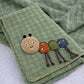 Hi mom Soft Baby Towel, Caterpillar Applique, Plaid Design, Cosy Muslin Wrap for Newborns (Green, 60X120)