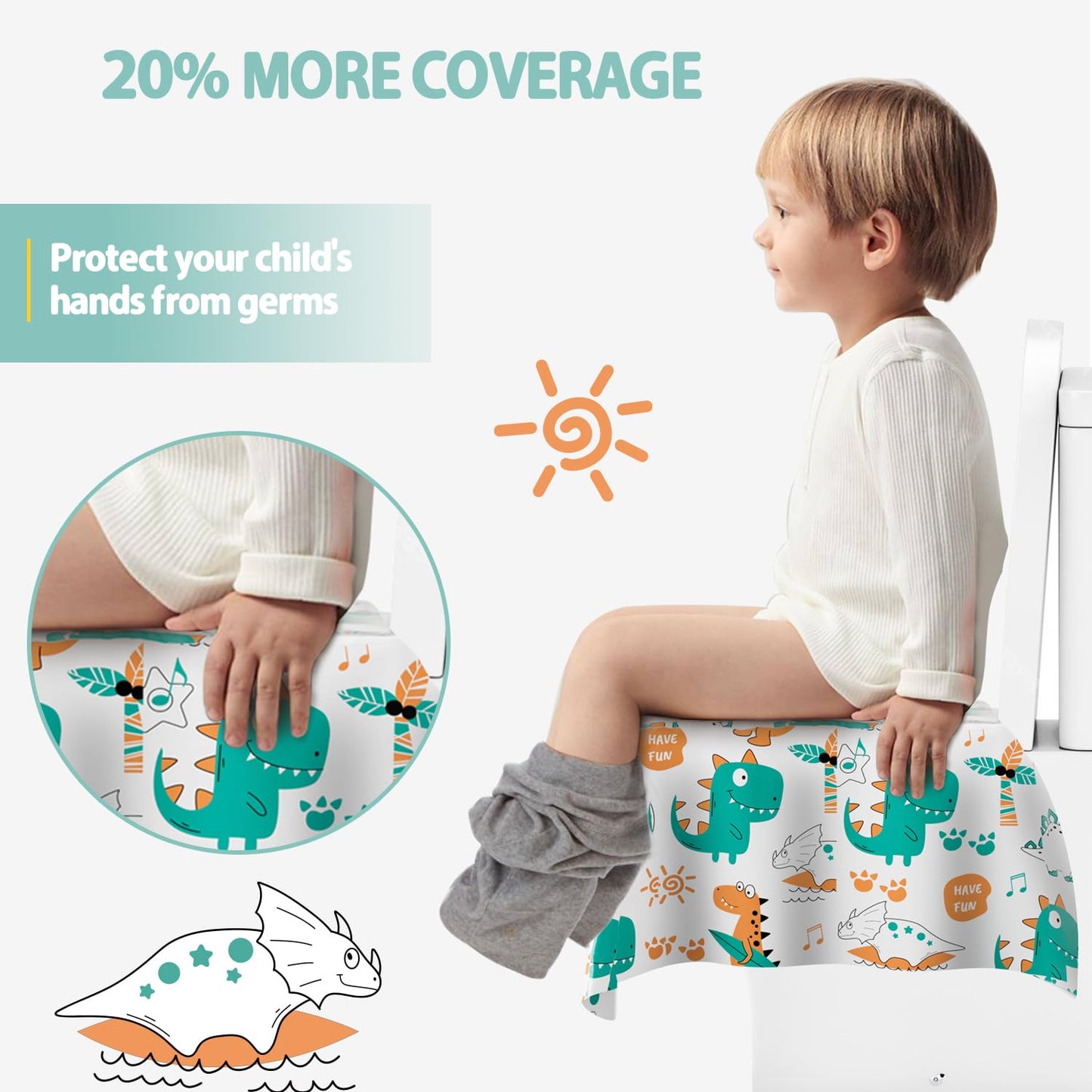 Hongteya Toilet Seat Covers, 20 Pcs Extra Large Individually Wrapped Waterproof Disposable Toilet Seat Cover For Toddler Potty T