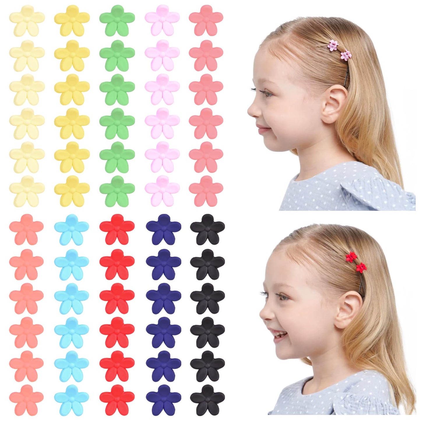 Choicbaby 60Pcs Baby Hair Clips For Girls 16 Different Variety Of Colors Cute Baby Hair Accessories Mini Flower Hair Clip For In