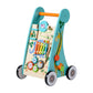 Teamson Kids Preschool Play Lab Wooden Baby Walker and Activity Station, Natural/Blue