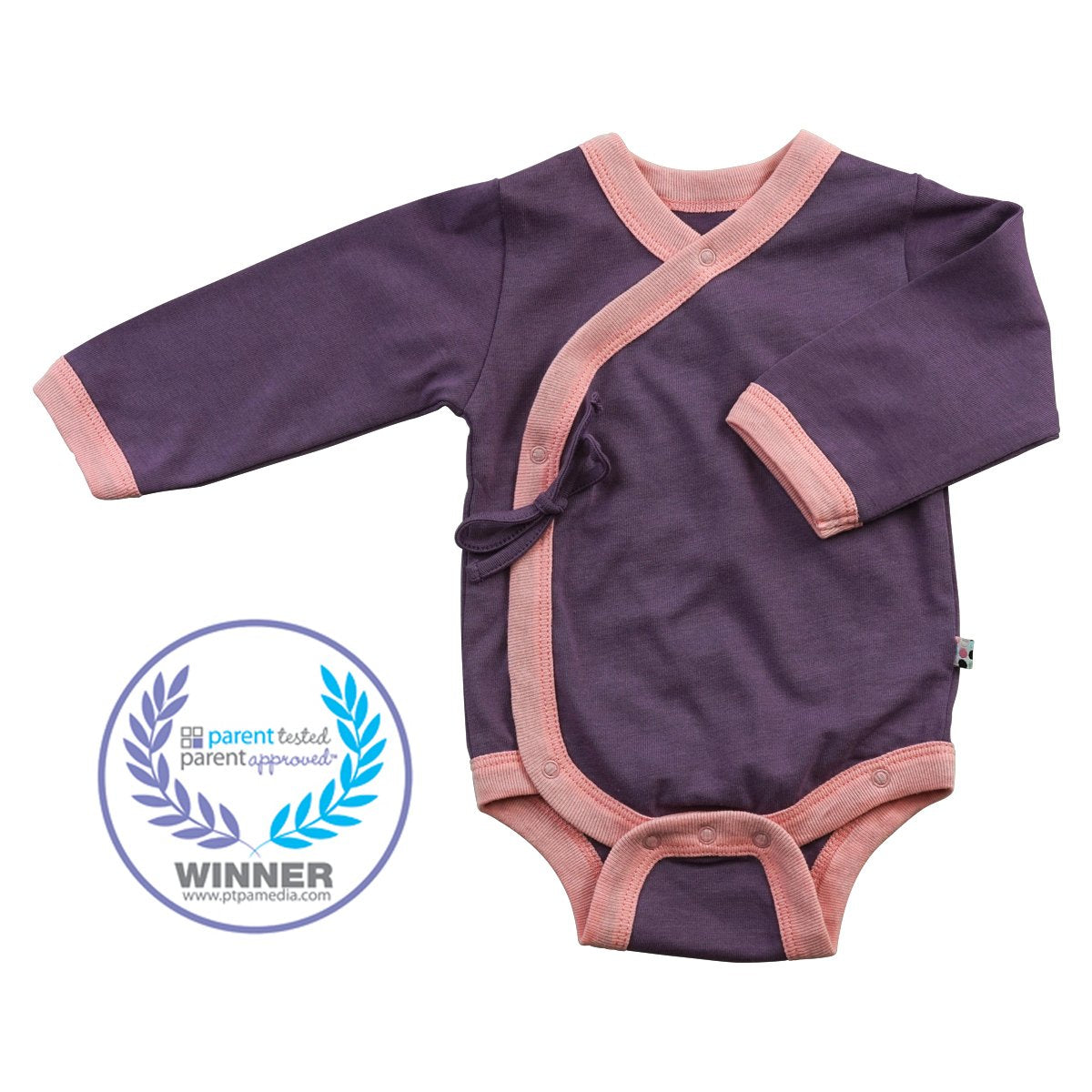 Baby Soy All-Natural Kimono Bodysuit, Eggplant, 6-12 Months