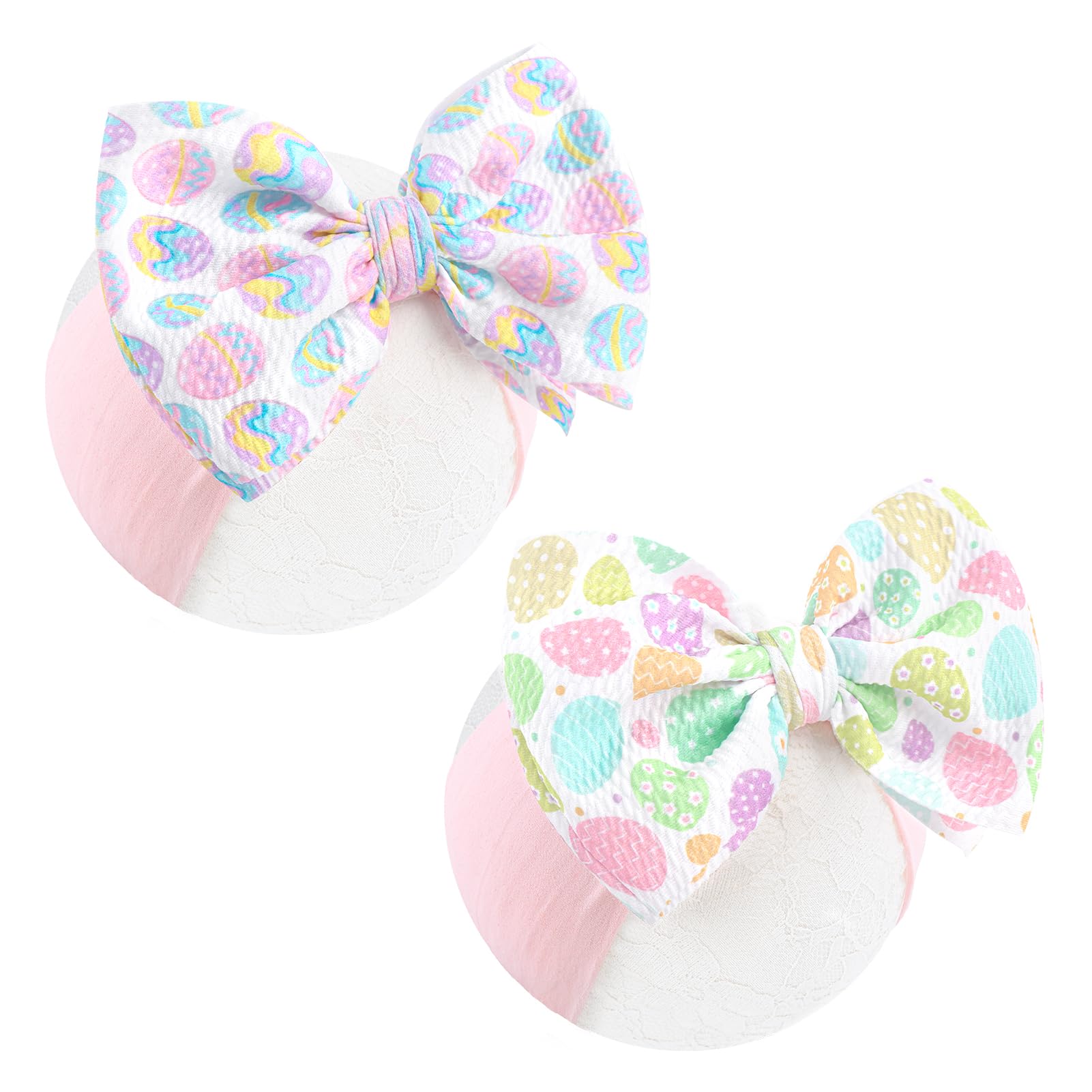 Lanmerry Easter Bows For Girls Infant Easter Headbands Hair Bows For Baby Girl Bunny Egg Headband Bow Baby Girl Headbands With B