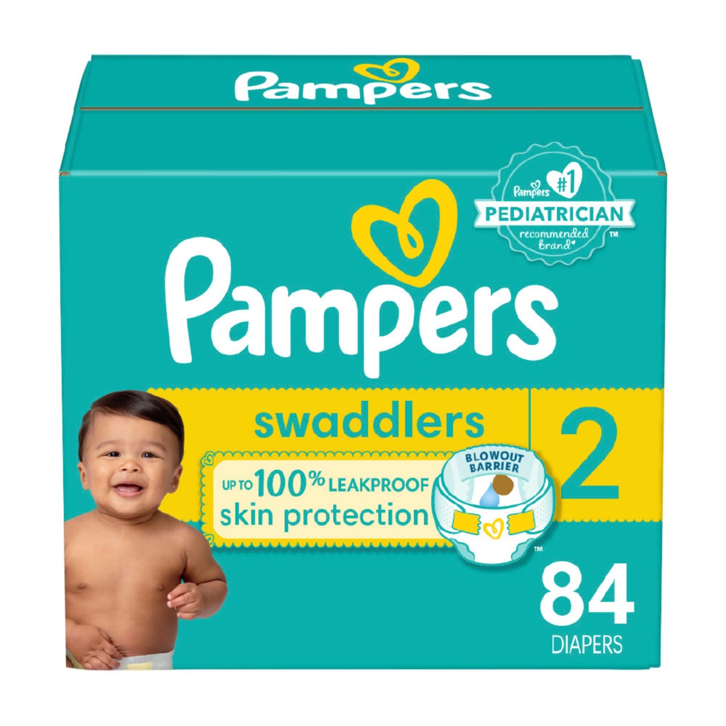 Pampers Baby Diapers - Swaddlers - Size 2, 84 Count, Ultra Absorbent Disposable Infant Diaper
