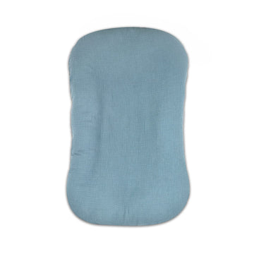 Hooyax Muslin Baby Lounger Cover Soft Organic Cotton Slipcover Fits Newborn Lounger For Baby Boys And Girls (Blue)