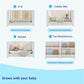 Graco Read-With-Me 4-In-1 Convertible Crib With Drawer (White With Driftwood) - Greenguard Gold Certified Converts To Toddler Be