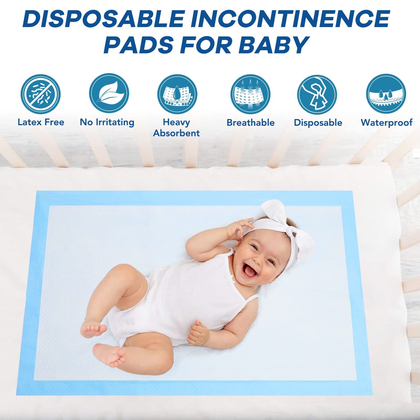 Disposable Changing Pad Pack Of 50 Baby Incontinence Pad Diaper Changing Pads Underpads Ultra Soft Super Absorbent Waterproof Ma