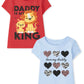 The Children'S Place Baby Toddler Girls Short Sleeve Graphic T-Shirt 2-Pack, Love My Daddy/Daddy Is My King, 5T