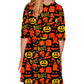 Girls Halloween Ghost Dresses Toddlers 3/4 Sleeve Cute Pumpkin Party Skater Dress 3-4 Years