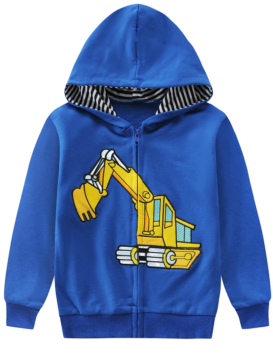 Toddler Boys Sweatshirts Blue Jackets Sport Excavator Active Shirts Hoodies Little Kids 4 5 Years