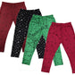 IndiWeaves Girls Combo Pack of Cotton Printed Capri (Brown/Black/Green/Maroon_1314 Years) Pack of 4
