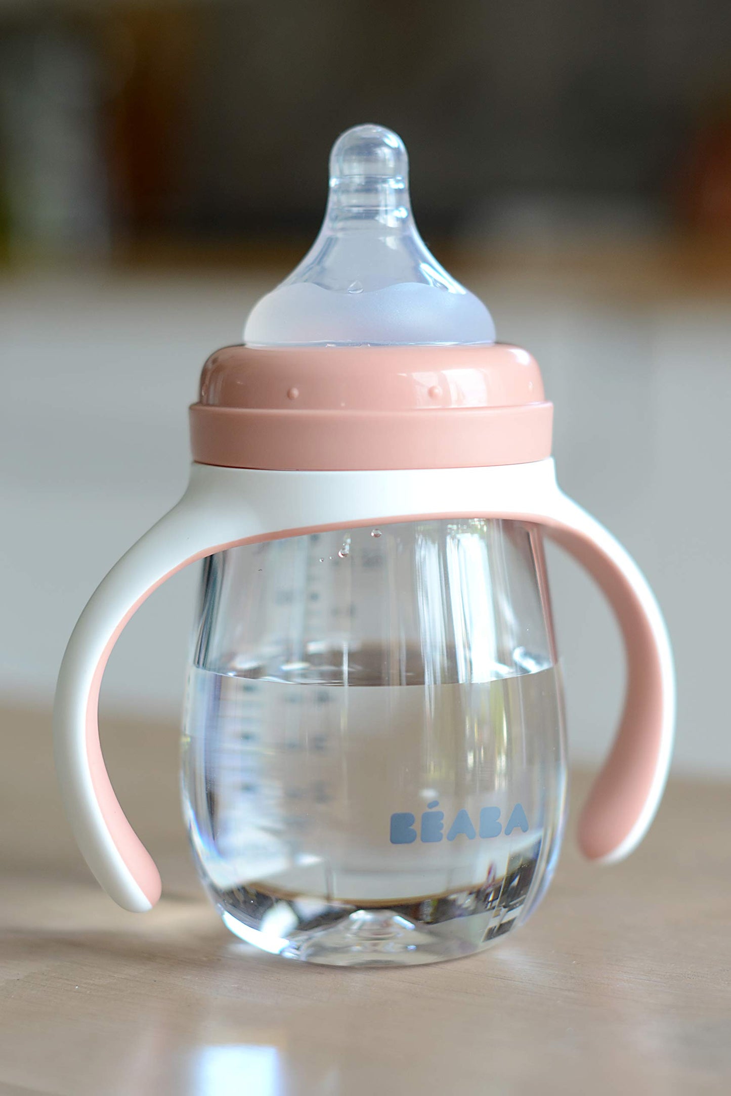 Beaba 2-In-1 Baby Bottle To Transition Sippy Cup, No Spill Sippy Cup, Includes Removable Handles, Silicone Baby Bottle Nipple An