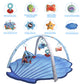 Baby Gym Play Mat For Babies 0-6 Months Infant Tummy Time Mat Activity Gym, Blue Shell Baby Gyms & Playmats Newborn Brain Sensor