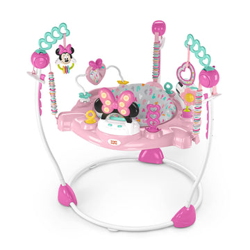 Bright Starts Disney Baby Minnie Mouse Forever Besties Baby Activity Center Jumper with 10 Toys, Lights & Sounds, 360-Degree Sea