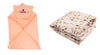 CTMKIDS Baby Wrap with Cap for Kids 74x74 cm  Peach & Single Baby Wrap with Cap for Kids 74x74 cm  Blue