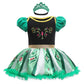 NEWEPIE Baby Girls Anna Princess Costume Halloween Outifts Birthday Romper Tutu Dress w/Headband