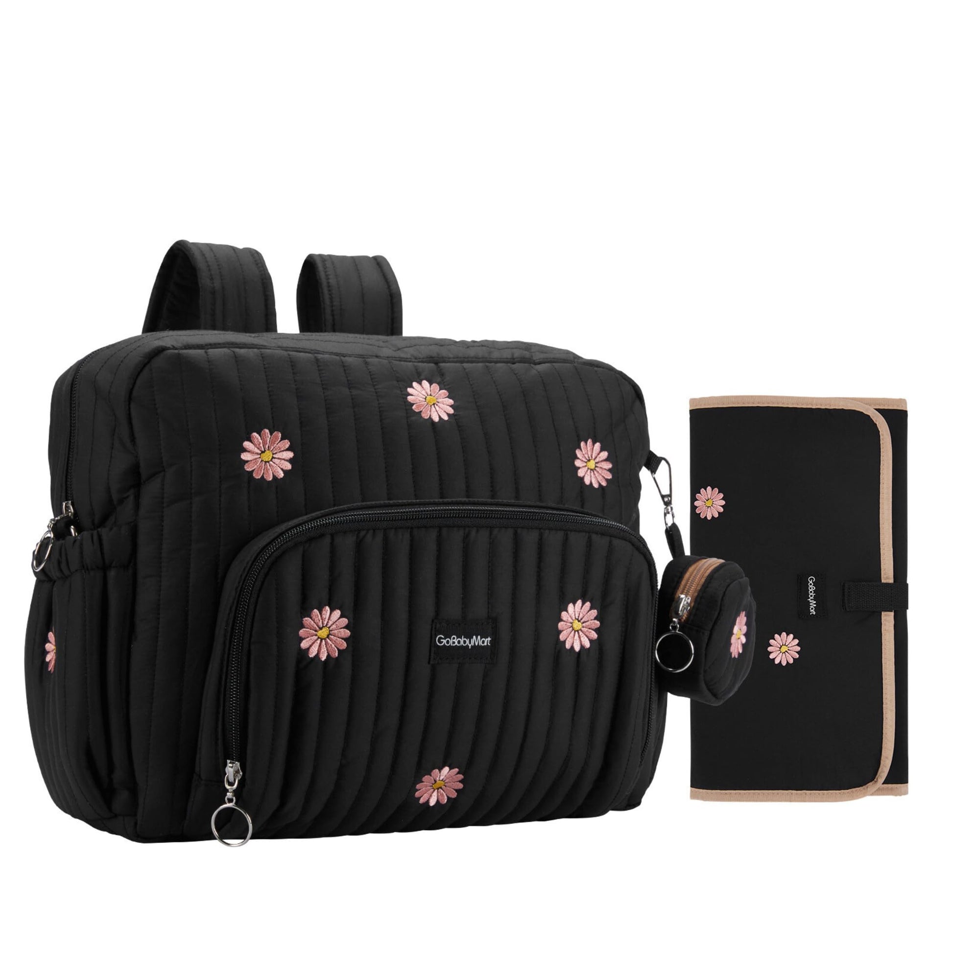 GOBABYMART Diaper Bag Backpack, Medium Maternity baby bag & Changing Pad, Insulated Pockets, Stroller Straps & Pacifier Case (Me