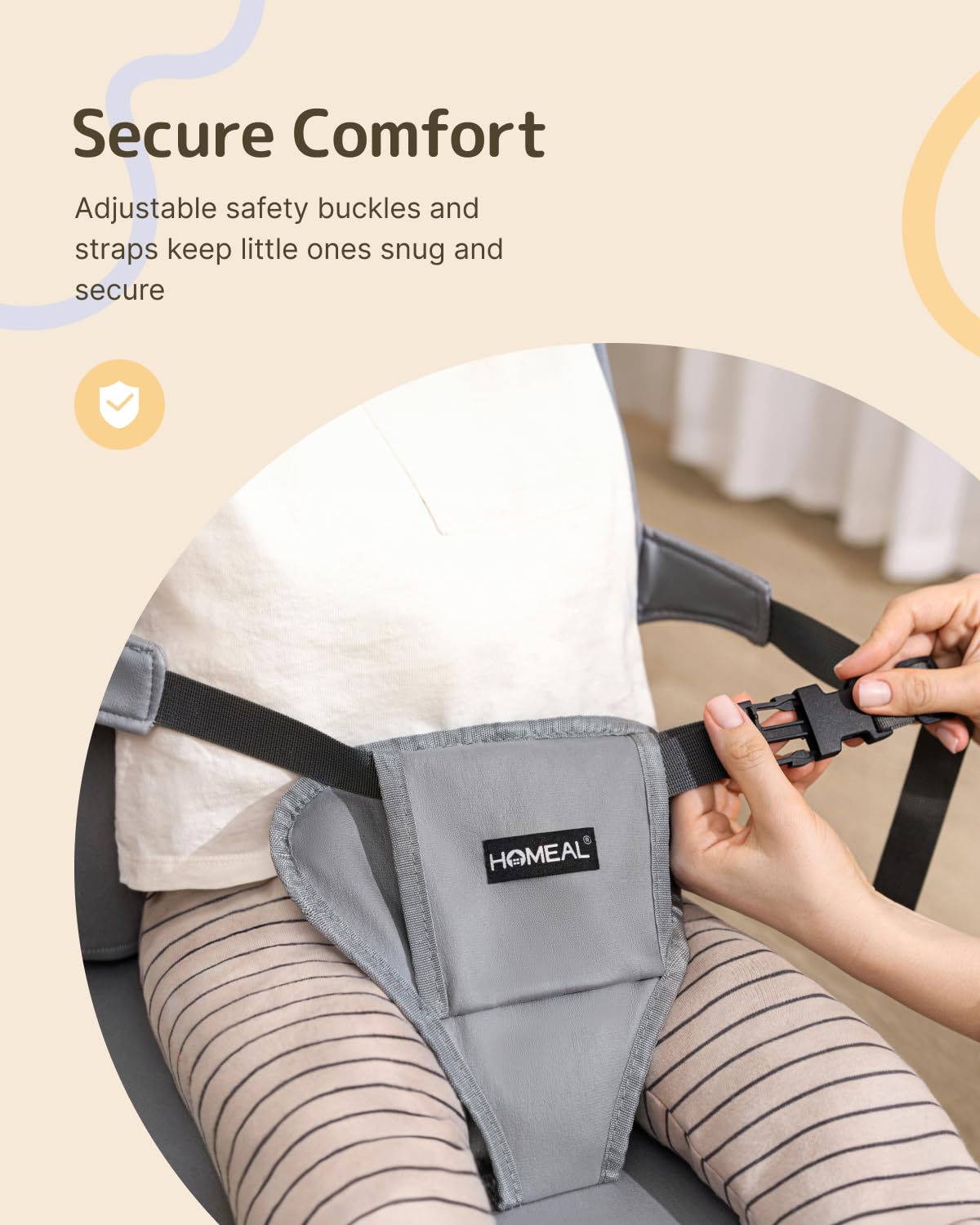 Homeal Toddler Booster Seat For Dining Table With Backrest And Adjustable Straps, Breathable Booster Seat For Kitchen Chair, Por