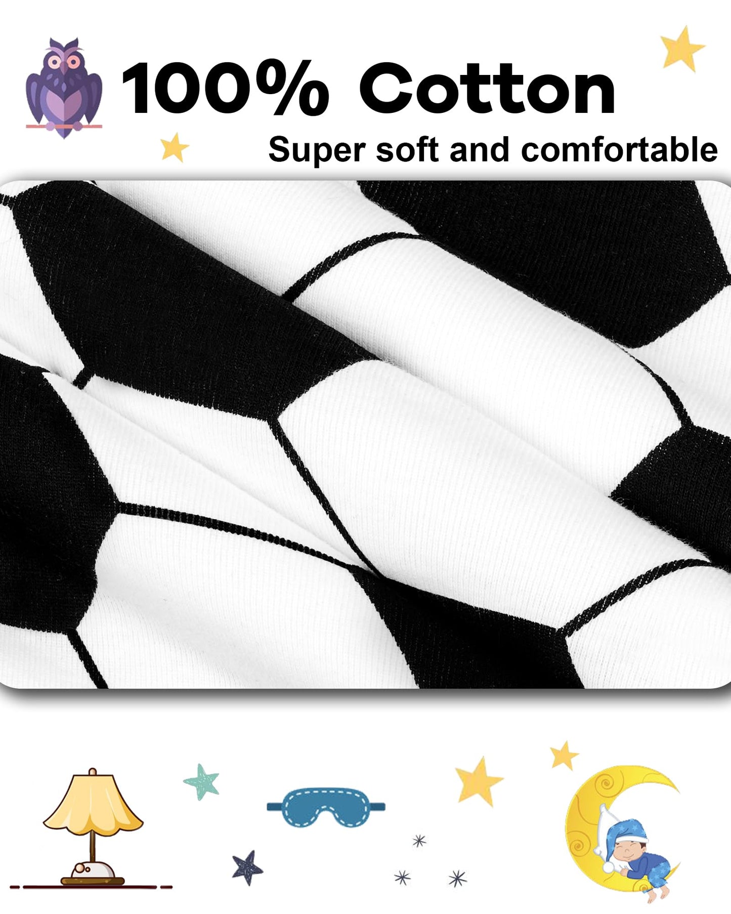 Daughter Queen Boys Pajamas 18-24 Months Summer Pjs Soccer Pj Sets Baby Toddler 100% Cotton Short Sleeve Jammies Ball Sleepwear