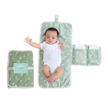 Pearhead Sage Travel Changing Mat, Portable Diaper Bag Changing Mat, Newborn And Infant Changing Pad, Diaper Bag Essential, Gend