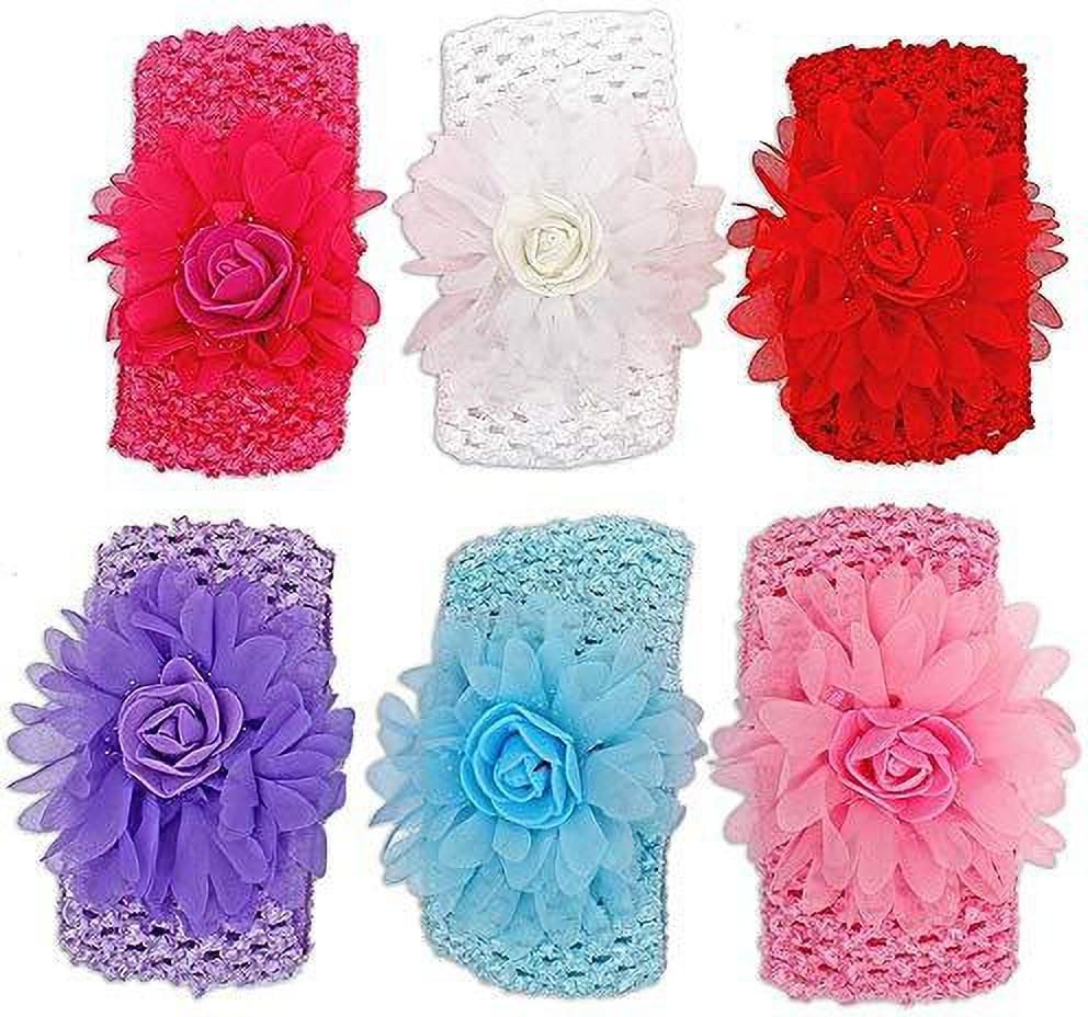 CINEX | 6 Pieces | Hair Accessory Adorable Baby Girls Fabric fancy Hair band Random olor