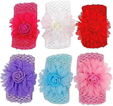 CINEX | 6 Pieces | Hair Accessory Adorable Baby Girls Fabric fancy Hair band Random olor