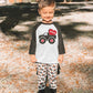 Toddler Boys T-Shirt Valentine'S Day Shirt Car Heart Tops Kids Long Sleeve Raglan Baby Tees Size 3T 4T
