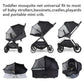 Beberoad Love Universal Stroller Sunshade And Mosquito Net, 2-In-1 Uv Protection Tent Cover With 2-Way Zipper For Stroller (Blac