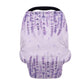 Biyejit Lavender Flowers Car Seat Covers, Baby Car Seat Canopy Carrier Cover Breathable Nursing Cover for Breastfeeding Stretchy